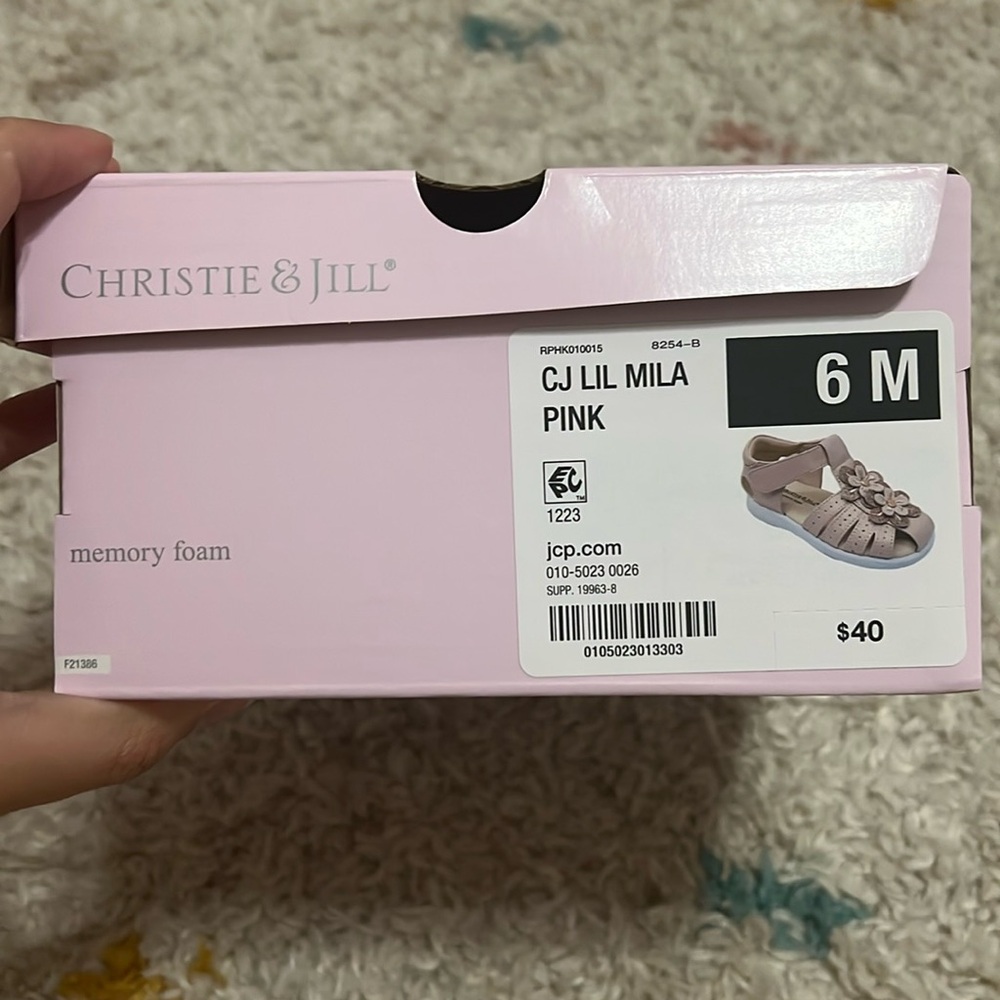 Pink flower toddler sandals Size 6